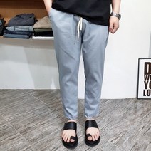 이노마 여름 밴딩 린넨 마 9부 세미와이드 슬랙스팬츠