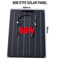 태양광 태양 전지 패널 ETFE 필름 20W 40W 50W 80W 100W 18V 12V 충전기 모노 솔라, 60W Solar Panel