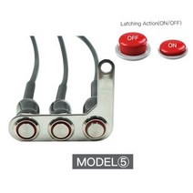 DC12V 스테인레스 스틸 스위치 온 오프 핸들 바 조절식 마운트 버튼 LED 헤드, 05 red-3, red-3