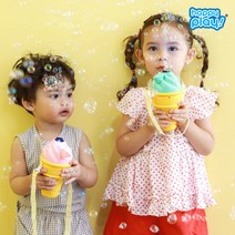 해피플레이 아이스크림 소프트콘 자동 비눗방울 아기 유아 어린이 버블건, 선택완료, 소프트콘 비눗방울_딸기맛