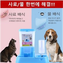 강아지 고양이 자동 급식기 급수기 밥그릇 식기 물그릇, 본상품선택, 블루