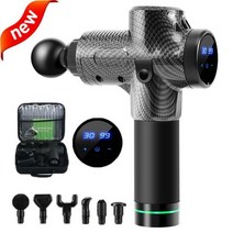 헬스용품 마사지 건 전기 깊은 근육 마사지기 통증 완화 바디 릴랙싱 운동 피트니스 LCD 디스플레이 휴대용 가방 포함, New LCD CF 30+미국 플러그