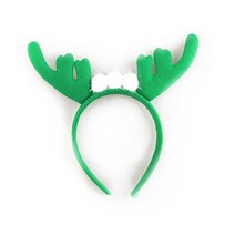 고백하는날 크리스마스 트리 안경 가랜드 풍선 장식 소품, 1개, 12.솜방울 루돌프 머리띠(그린)