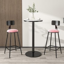 높은식탁 바의자 아일랜드 핑크 높은 빠의자 벨벳 고급 북유럽 홈, 블랙블루패드75cm2세대뒤프리스표면