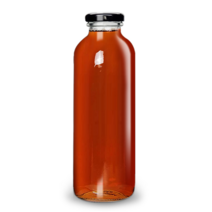 (1박스 6개) 유리병 일자 주스병 500ml 음료보관 공병, 철캡 블랙_6개