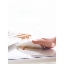 유리 대용 pvc 식탁보 방수 및 노 워시 테이블 매트 투명 커피 책상 주방 식탁 PU, 80x135CM(패밀리 테이블 사이즈), 항균 투명 5.0 두께 3.0