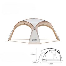 허브쉘터 돔텐트야외 캠핑 돔 텐트 라이트 럭셔리 라운드 대형 캐노피 천막 퍼걸라 8-10 인용 차양 쉼터, 01 Khaki