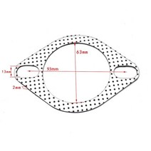 배기 흡기 튜닝 5개/몫 인치 = 63mm 자동차 엔진 배기 가스켓 범용 파이프 두 구멍, 한개옵션0