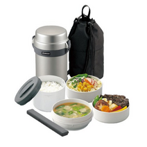 조지루시 보온도시락 1230ml SL-JAF14, 실버, 2세트