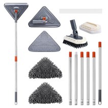 긴 손잡이가 있는 203.2cm80인치 벽 대걸레 연장 폴 포함 99.1cm39인치에서 먼지떨이 교체 패드 3개와 타일 욕조 브러시 2개 천장 창문 청소용 클리너 USA 미국