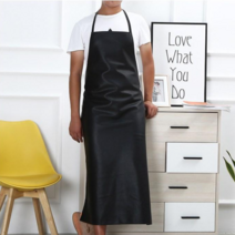 지니홀딩스 고급 인조가죽 방수 앞치마 방수작업복 작업복 식당 업소용 앞치마 공방앞치마, 1개