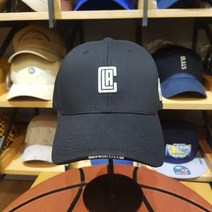 NBA 남여공용 LAC CLIPPERS 팀 로고 메탈사 자수 포인트 롱책 블랙칼라 볼캡 모자