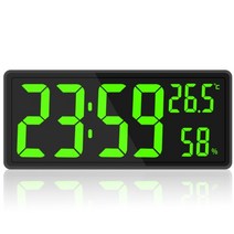 인테리어벽시계 엔틱벽시계 예쁜벽시계 다기능 대형 스크린 벽시계 현대 디자인 온도 습도 디스플레이 전자 거실 장식, [02] Green, 02 Green