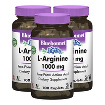 블루보넷 L-아르지닌 1000mg 글루텐 프리 비건 캐플렛, 100개입, 3개