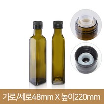 유리병 사각올리브 250ml 엔틱갈색(K), 1개, 1개