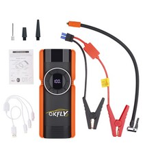 자동차 차량용 점프스타터 카스타터 gkfly 4in1 1000a 파워뱅크 150psi 공기 압축기 타이어 펌프 휴대용 충전기 부스터 충전기 배터리 밧데리 점프 스타트 오토바이, 14000mAh, 1개