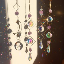 썬캐쳐 드림캐쳐 홈데코 홀로그램 자개 크리스탈 숙면 수면 모빌 DIY 발리 동남아 인테리어 방꾸미기, C