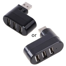 3 포트 USB 2.0 허브 고속 멀티 USB 포트 확장 패스트 데이터 전송 USB 스플리터 Mac, 검은색
