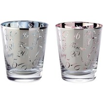 에이펙스 하트 페어 글라스 세트 유리 Forever 인쇄 박스 커플 결혼 축하 선물 집들이, 선물포장없음ml