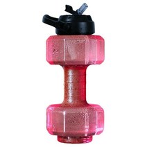 2200-2600ml 스포츠 물병 모양의 덤벨 피트니스 운동 컵 홈 체육관 운동 주전자, 2600ML 레드, 30x15cm, 애완 동물, 1개