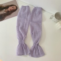 아이스 슬리브 여름 쉬폰 선블라우스 셔링 퍼프 슬리브 아이스 선블럭 팔팔 드라이빙 슬리브입니다, 연보라색