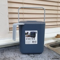 손잡이 음식물 수거통 4L 가정용 쓰레기통 수거통 음식물 분리수거함