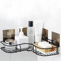 샤워부스 샴푸수납 철제코팅 코너선반 용품보관 소품정리 심플한 튼튼한, 1개, 블랙