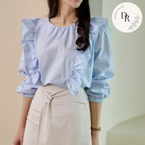 디자이어로즈 / 여성 라운드 프릴 블라우스 4color