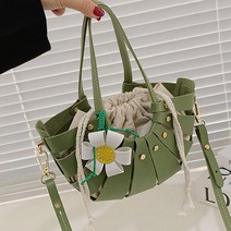 가죽공예 DIY 키트 플라워백_바느질없이 만들기 반제품 손바느질 집콕취미, [IC11_05]DIY_플라워스트링백_블랙