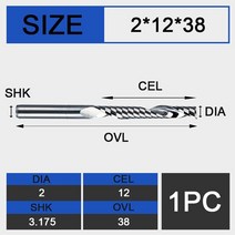 UCHEER-목재 가공용 싱글 플루트 엔드 밀 3175mm CNC 커터 카바이드 공구 MDF 합판용 1 개, [10] 3.175D2d12l38L, 10 3.175D2d12l38L