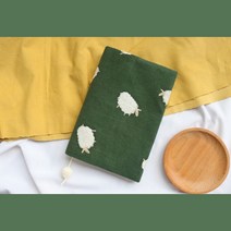 귀여운 양 자수 책 다이어리 북 커버, 그린 A5 북 커버