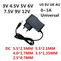 교류 어댑터 LED 조명 스트립 CCTV용 전원 공급 장치 AC 110240V DC 3V 45V 5V 6V 75V 9V 12 V 05A 1A 3 45 5 6 75 9 볼트 충전기, 44.DC  Plug 4017MM  UK75 볼트