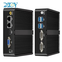 XCY-팬리스 미니 PC 인텔 셀러론 J4125 2x GbE LAN RS232 HDMI VGA 지원 WiFi 4G LTE 윈도우즈 10 리눅스 산업용 컴퓨터, 8G RAM 128G SSD WiFi, i3-4005U DDR3L