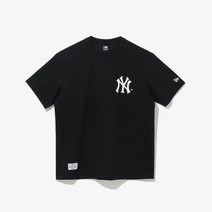 뉴에라 공식스토어 [스타필드안성] 뉴에라 MLB 베이직 로고 뉴욕 양키스 로고 티셔츠 블랙_13546490