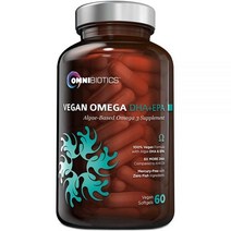 OmniBiotics 비건 오메가 DHA+EPA | MD-인증 임산부 DHA EPA 포함 크릴 오일보다 8배 더 많은 DHA! 물고기 프리 필수 지방산 - 조류 오메가-3 오메가