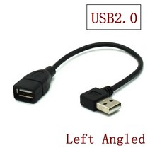 10cm 1M USB 2.0 A 수-암 90 앵글 연장 어댑터 호환 케이블 USB2.0 오른쪽/왼쪽/아래/위 코드 0.5, 03 Left Angled_02 10CM