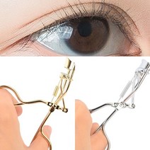 원터치 실리콘 속눈썹 고데기 집게 컬링 뷰러 눈썹 마스카라 눈 화장 곡률 컬 고무 비후라 아이 메이크업 집기 리필 포함 아이래쉬 컬러, 색상, 골드, 1개