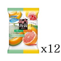 오리히로 곤약젤리 파우치 메론+그레이프후르츠맛 12봉지 세트