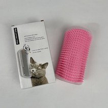 고양이 셀프 그루밍 브러쉬 대형 부착식 빗 캣닢 그루머, 핑크