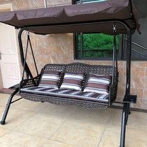 야외 그네 흔들의자 발코니 별장 테라스 벤치 방부목 덩굴 철예요람 정원 그네 침대, B