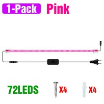수경재배기 led 전체 스펙트럼 phyto 램프 성장 빛 온실 수경법 꽃 씨앗 성장 시스템 전구 220v 식물 램프, 1팩 핑크-b, 50cm, 나는 플러그