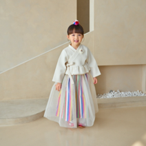 M 리카 색동한복 여아 설빔 (원피스+저고리 세트)
