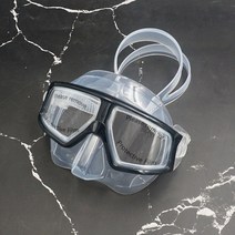 스노쿨링마스크 전문 프리 다이빙 마스크 수지 렌즈 안개 방지 도보기 낮은 볼륨 스쿠버, 블랙 클리어