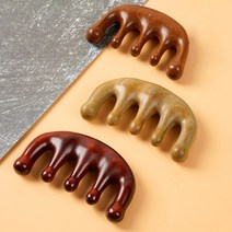 월드온 원목 만능 괄사빗 머리빗 두피마사지 셀프안마 마사지 경락마사지 마사지빗 나무빗 두피빗 박달나무, 브러쉬 괄사(A타입)