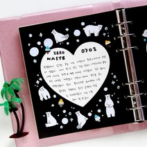 A6 WIDE 6공 다이어리 블랙 다꾸 리필 속지, 03블랙써클