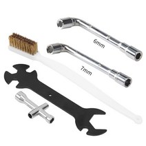 4 개/몫 3D 프린터 청소 도구 5 IN 1 렌치 + 미니 크로스 소켓 노즐 브러시 6MM/7MM L 스패너 ENDER 3 E3D / MK8 MK10, 7mm L Wrench