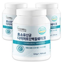 하비웰 효소 유산균 단백질 다이어트 쉐이크 체중조절용 조제식품 식약처인증, 500g, 3통