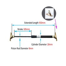 스트럿바 보강 지지대 1PC 350-500mm 20kg/200N/44LB 범용 스트럿 바 가스 스프링 지원 부팅 보닛 자동차, 15 450mm-D