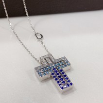 아이스블루 십자가목걸이