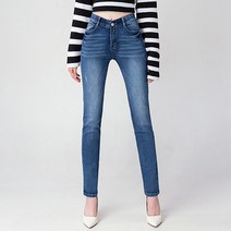 엘블로썸 여성 겨울기모 스판좋은 인밴드 슬림일자 청바지